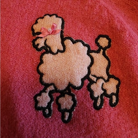 Sweet Retro Poodle Button-down Sweater - Picture 3 of 3